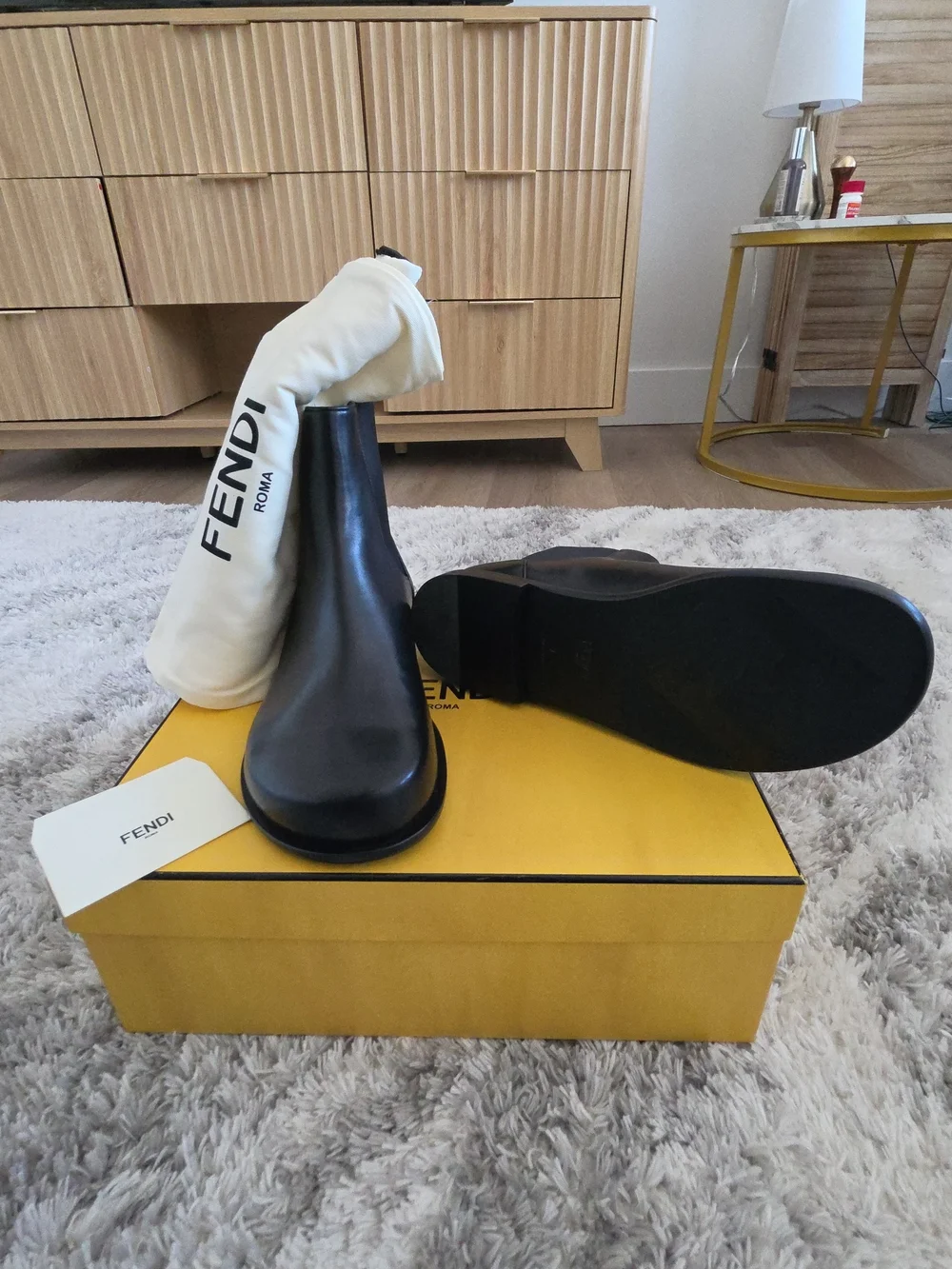 Fendi Men’s Black Leather Chelsea Boots